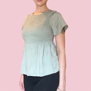 Sage green peplum top